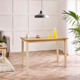 Furniturebox Uk Salcombe Oak And Cream Small Solid Wood Dining Table