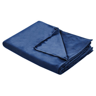 Beliani Weighted Blanket Cover 1000 Rhea 135 X 200 Cm Navy Blue - image 1