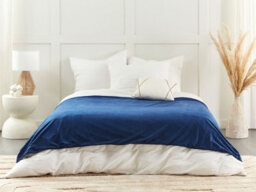 Beliani Weighted Blanket Cover 1000 Rhea 135 X 200 Cm Navy Blue - thumbnail 2
