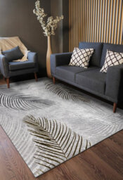 RugsX Carpet Allure 8752 Palm Leaves - Structural, Stylish, Glamour Grey Gold 160X220 Cm - thumbnail 5