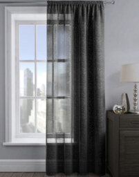 Velosso Alessandria Sparkle Slot Top Voile Panel - Black - thumbnail 1