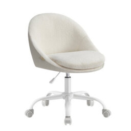 LEDREM Office Chair, Swivel Chair, Desk Chair, Sherpa Fabric, Foam Padding, Adjustable Height, For Home Office, Study, Bedroom - thumbnail 2