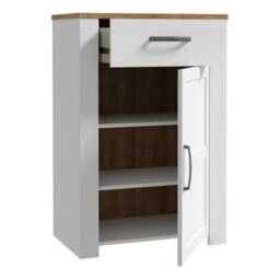 Wyld Haus Kyoto White & Natural Oak 1-Door 1-Drawer Shoe Cabinet - thumbnail 4
