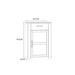 Wyld Haus Kyoto White & Natural Oak 1-Door 1-Drawer Shoe Cabinet - thumbnail 6