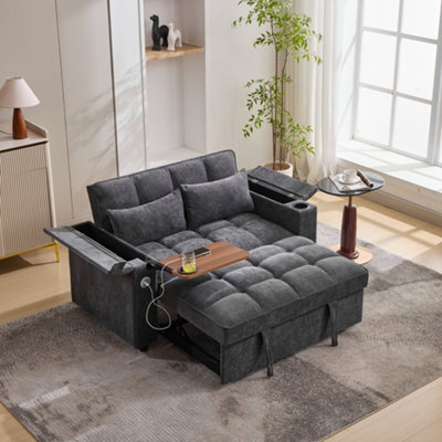 Sonara Multifunctional Click-Clack Sofa Bed With Hidden Table