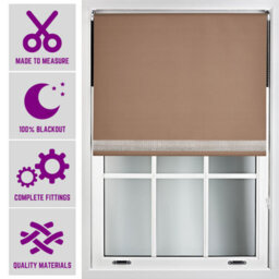 Furnished Diamante Edge Blackout Roller Blinds Made To Measure - Brown (W)90Cm X (L)165Cm - thumbnail 1