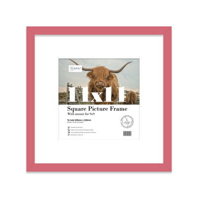 "11X11"" Pink Picture Frame - 11X11"" Square Frame With 9X9"" Mount For 11X11""/9X9"" Pictures Vintage Style Photo Display, 1 Pack" - image 1