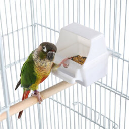 Yaheetech White Open Top Metal Birdcage Parrot Cage With Slide-Out Tray And Four Feeders - thumbnail 9