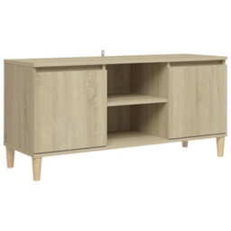 Berkfield Tv Cabinet With Solid Wood Legs Sonoma Oak 103.5X35X50 Cm - thumbnail 2