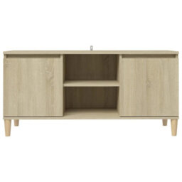 Berkfield Tv Cabinet With Solid Wood Legs Sonoma Oak 103.5X35X50 Cm - thumbnail 5