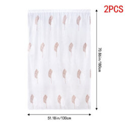 Living And Home White 2-Piece Set With Brown Leaf Pattern Embroidered Semi-Sheer Curtains, 130 X 180 Cm - thumbnail 9