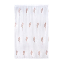 Living And Home White 2-Piece Set With Brown Leaf Pattern Embroidered Semi-Sheer Curtains, 130 X 180 Cm - thumbnail 5