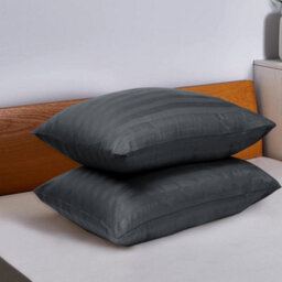 Ameha Stripe Pillowcase Pair Microfiber-Soft Charcoal Striped Pillowcases, Envelope Closure, Machine Washable Bedding Pillow Cover - thumbnail 7