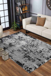 Serenity Modern Abstract Acrylic Contemporary Area Rugs Black 200X290 Cm - thumbnail 3