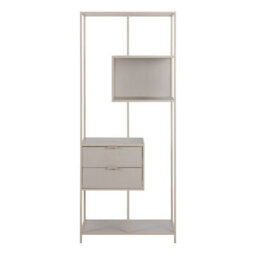Furniture To Go Seaford Tall Grey Metal 2 Drawer Bookcase With 4 Shelves - thumbnail 2