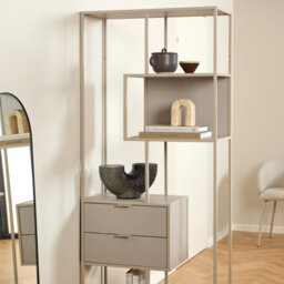 Furniture To Go Seaford Tall Grey Metal 2 Drawer Bookcase With 4 Shelves - thumbnail 6
