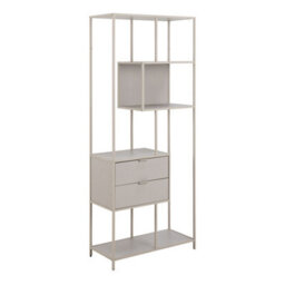 Furniture To Go Seaford Tall Grey Metal 2 Drawer Bookcase With 4 Shelves - thumbnail 1