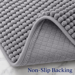 Aspire Homeware Quick Dry Chenille Bathmat Soft Water Absorbent Shower Mat Non-Slip Floor Mat, Light Grey (L)90Cm X (W)60Cm - thumbnail 3