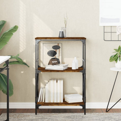 Berkfield Bookcase 3-Tier Smoked Oak 59X35X90.5 Cm Engineered Wood - image 1