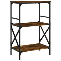 Berkfield Bookcase 3-Tier Smoked Oak 59X35X90.5 Cm Engineered Wood - thumbnail 2