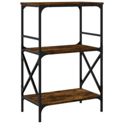 Berkfield Bookcase 3-Tier Smoked Oak 59X35X90.5 Cm Engineered Wood - thumbnail 6