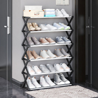 Breeins Home Foldable 6-Layer Black Metal Shoe Rack - image 1