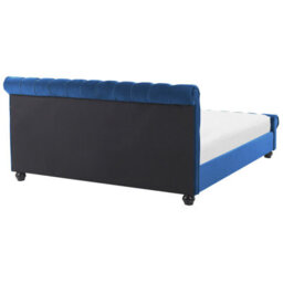 Beliani Waterbed Velvet Avallon 180 X 200 Cm (Eu Super King) Navy Blue - thumbnail 7
