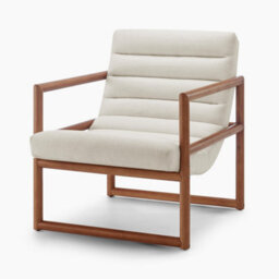 Furniturebox Uk Cassia Beige Fabric Mid Century Modern Accent Chair - thumbnail 3