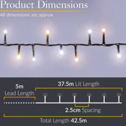 Christow Christmas Tree Lights Indoor Outdoor 500/750/1000/1500 Led 5Ft 6Ft 7Ft 8Ft Trees - thumbnail 3