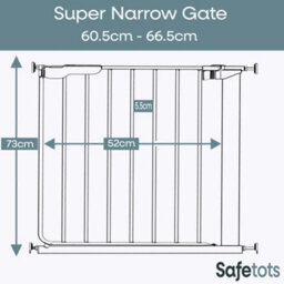 Bettacare Super Narrow Pet Gate, White, 60.5Cm - 66.5Cm, Extra Narrow Dog Gate, Safety Barrier For Puppies And Pets - thumbnail 3