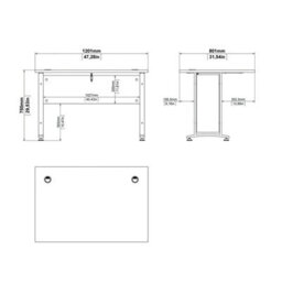 Furniture To Go Prima Desk 120 Cm In Oak With Silver Grey Steel Legs - thumbnail 8