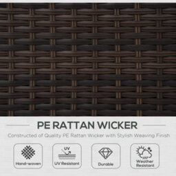 Outsunny Rattan Garden Armchair, Cushioned Single Rattan Chair, Brown - thumbnail 4