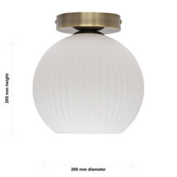 First Choice Lighting Set Of 2 Betchley - White Glass Antique Brass Ceiling Light Fittings - thumbnail 6