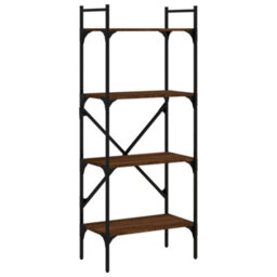 Berkfield Durable Bookcase 4-Tier Brown Oak 56X31.5X138.5 Cm Engineered Wood