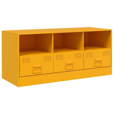 Berkfield Sturdy Tv Cabinet Mustard Yellow 99X39X44 Cm Steel - image 1