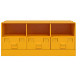 Berkfield Sturdy Tv Cabinet Mustard Yellow 99X39X44 Cm Steel - thumbnail 6