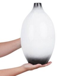 Beliani Decorative Vase Baeza Ceramic 36 Cm White - thumbnail 4