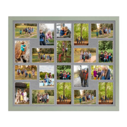 AK Frames 80X70Cm Green Modern Multi Photo Frame With Mid Grey Mount - Holds 20 Apertures (18X) 6X4, (2X) 4X4 Photos - thumbnail 1