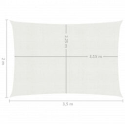 Berkfield Sunshade Sail 160 G/m2 White 2X3.5 M Hdpe - thumbnail 6