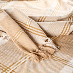 Ehc Highland Cotton Large Throw For Sofa,double Bed,armchair, 150Cm X 200Cm, Beige - thumbnail 2