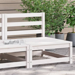 Walplus Garden Sofa Armless White 70X70X67 Cm Solid Wood Pine - Cushion Not Included - thumbnail 1