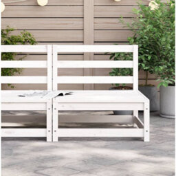 Walplus Garden Sofa Armless White 70X70X67 Cm Solid Wood Pine - Cushion Not Included - thumbnail 3