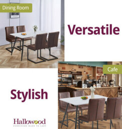 Hallowood Furniture Cullompton Rectangular Dining Table 120Cm In White Marble Effect Top With 4 Brown Leather Effect Chairs - thumbnail 6