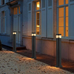 Long Life Lamps Company 3W Modern Outdoor Led Warm White Bollard Light Stainless Steel Black Finish Zlc305Ww - thumbnail 9