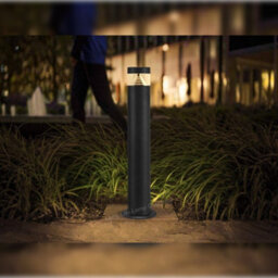 Long Life Lamps Company 3W Modern Outdoor Led Warm White Bollard Light Stainless Steel Black Finish Zlc305Ww - thumbnail 8
