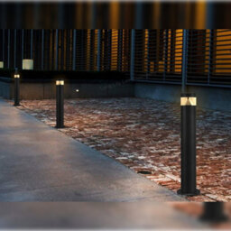 Long Life Lamps Company 3W Modern Outdoor Led Warm White Bollard Light Stainless Steel Black Finish Zlc305Ww - thumbnail 7