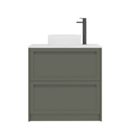 Royal Bathrooms Royal Bathroom Elmore 800mm Matt Green Freestanding Countertop Bathroom Vanity Unit 2 Drawer With Round Basin - thumbnail 7