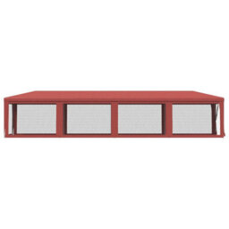 Berkfield Party Tent With 10 Mesh Sidewalls Red 3X12 M Hdpe - thumbnail 4