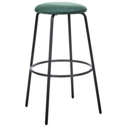 Beliani Emerald Velvet Bar Stools Set Of 2 Armless With Black Steel Legs 43 X 43 X 75 Cm - thumbnail 3