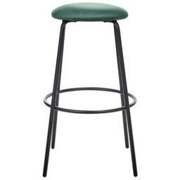 Beliani Emerald Velvet Bar Stools Set Of 2 Armless With Black Steel Legs 43 X 43 X 75 Cm - thumbnail 5